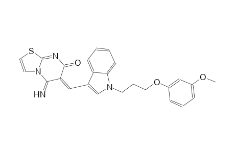 (6Z)-5-imino-6-({1-[3-(3-methoxyphenoxy)propyl]-1H-indol-3-yl}methylene)-5,6-dihydro-7H-[1,3]thiazolo[3,2-a]pyrimidin-7-one