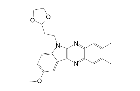 6H-indolo[2,3-b]quinoxaline, 6-[2-(1,3-dioxolan-2-yl)ethyl]-9-methoxy-2,3-dimethyl-