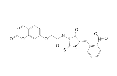 2-(4-METHYL-2-OXO-2H-CHROMEN-7-YL-OXY)-N-[5-(2-NITROBENZYLIDENE)-4-OXO-2-THIOXOTHIAZOLIDIN-3-YL]-ACETAMIDE