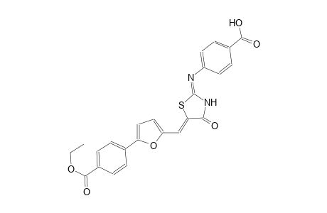 4-{[(2E,5Z)-5-({5-[4-(ethoxycarbonyl)phenyl]-2-furyl}methylene)-4-oxo-1,3-thiazolidin-2-ylidene]amino}benzoic acid