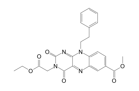 3-(2-Ethoxy-2-keto-ethyl)-2,4-diketo-10-phenethyl-benzo[g]pteridine-7-carboxylic acid methyl ester