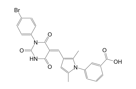 3-{3-[(E)-(1-(4-bromophenyl)-2,4,6-trioxotetrahydro-5(2H)-pyrimidinylidene)methyl]-2,5-dimethyl-1H-pyrrol-1-yl}benzoic acid