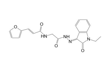 (2E)-N-{2-[(2E)-2-(1-ethyl-2-oxo-1,2-dihydro-3H-indol-3-ylidene)hydrazino]-2-oxoethyl}-3-(2-furyl)-2-propenamide