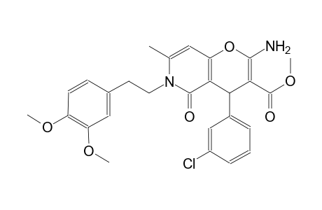 methyl 2-amino-4-(3-chlorophenyl)-6-[2-(3,4-dimethoxyphenyl)ethyl]-7-methyl-5-oxo-5,6-dihydro-4H-pyrano[3,2-c]pyridine-3-carboxylate