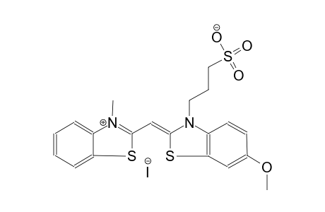 (Z)-3-(6-methoxy-2-((3-methylbenzo[d]thiazol-3-ium-2-yl)methylene)benzo[d]thiazol-3(2H)-yl)propane-1-sulfonate, iodide salt