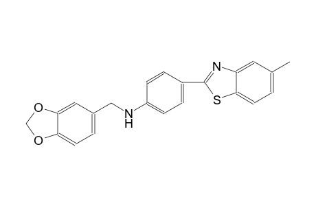 N-(1,3-benzodioxol-5-ylmethyl)-4-(5-methyl-1,3-benzothiazol-2-yl)aniline