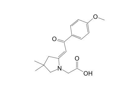 2-[(2E)-2-[2-(4-methoxyphenyl)-2-oxidanylidene-ethylidene]-4,4-dimethyl-pyrrolidin-1-yl]ethanoic acid