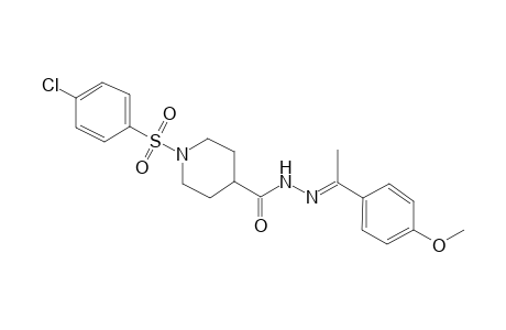 1-(4-Chlorophenyl)sulfonyl-N-[(E)-1-(4-methoxyphenyl)ethylideneamino]-4-piperidinecarboxamide