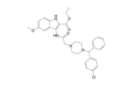 ethyl 3-[({4-[(4-chlorophenyl)(phenyl)methyl]-1-piperazinyl}acetyl)amino]-5-methoxy-1H-indole-2-carboxylate
