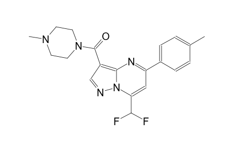 7-(difluoromethyl)-5-(4-methylphenyl)-3-[(4-methyl-1-piperazinyl)carbonyl]pyrazolo[1,5-a]pyrimidine
