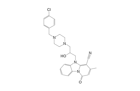 5-{3-[4-(4-chlorobenzyl)-1-piperazinyl]-2-hydroxypropyl}-3-methyl-1-oxo-1,5-dihydropyrido[1,2-a]benzimidazole-4-carbonitrile
