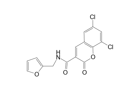 2H-Chromene-3-carboxamide, 6,8-dichloro-N-(furan-2-yl)methyl-2-oxo-