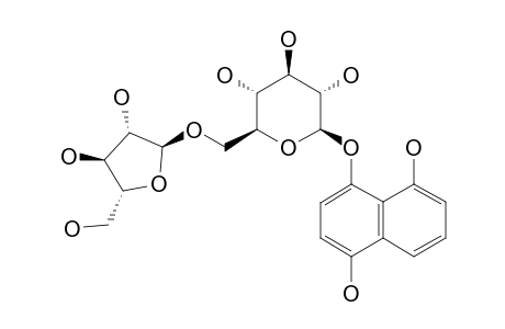 1,4,8-TRIHYDROXYNAPHTHALENE-1-O-[ALPHA-L-ARABINOFURANOSYL-(1->6)-BETA-D-GLUCOPYRANOSIDE]