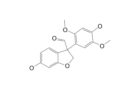 ERYVARIN-R;2,3-DIHYDRO-6-HYDROXY-3-(4-HYDROXY-2,5-DIMETHOXYPHENYL)-1-BENZOFURAN-3-CARBALDEHYDE