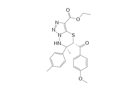 (5S*,6R*)-5-(4-Methoxybenzoyl)-6-methyl-6-p-tolyl-6,7-dihydro-5H-[1,2,3]triazolo[5,1-b][1,3,4]thiadiazine-3-carboxylic acid ethyl ester