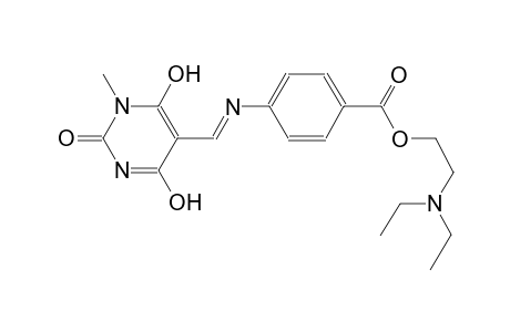 benzoic acid, 4-[[(E)-(1,2-dihydro-4,6-dihydroxy-1-methyl-2-oxo-5-pyrimidinyl)methylidene]amino]-, 2-(diethylamino)ethyl ester