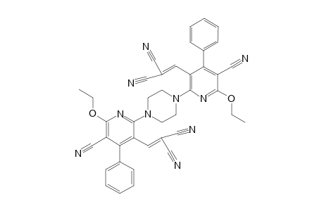 N,N-1,4-Bis(3-cyano-2-ethoxy-5-(2,2-dicyanovinyl)-4-phenylpyridin-6-yl)piperazine