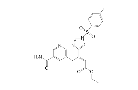 (E)-4-(5-Carbamoyl-pyridin-3-yl)-3-[1-(toluene-4-sulfonyl)-1H-imidazol-4-yl]-but-2-enoic acid ethyl ester