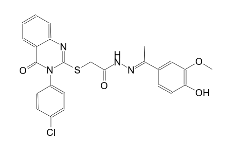 2-{[3-(4-chlorophenyl)-4-oxo-3,4-dihydro-2-quinazolinyl]sulfanyl}-N'-[(E)-1-(4-hydroxy-3-methoxyphenyl)ethylidene]acetohydrazide