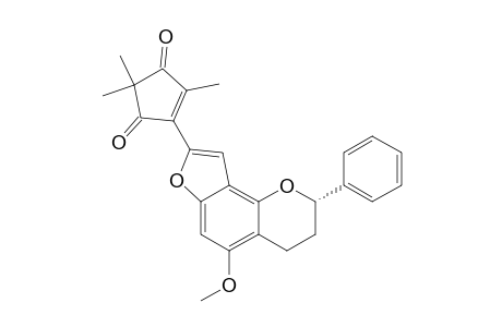 4-Cyclopentene-1,3-dione, 4-(3,4-dihydro-5-methoxy-2-phenyl-2H-furo[2,3-h]-1-benzopyran-8-yl)-2 ,2,5-trimethyl-, (S)-