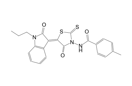 benzamide, N-[(5Z)-5-(1,2-dihydro-2-oxo-1-propyl-3H-indol-3-ylidene)-4-oxo-2-thioxothiazolidinyl]-4-methyl-