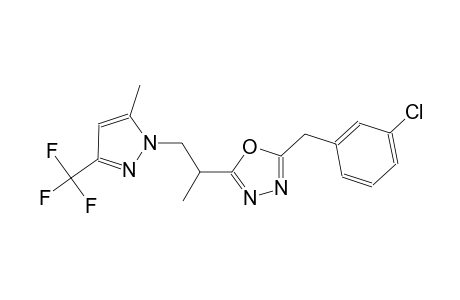 2-(3-chlorobenzyl)-5-{1-methyl-2-[5-methyl-3-(trifluoromethyl)-1H-pyrazol-1-yl]ethyl}-1,3,4-oxadiazole