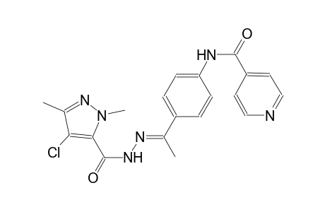 N-(4-{(1E)-N-[(4-chloro-1,3-dimethyl-1H-pyrazol-5-yl)carbonyl]ethanehydrazonoyl}phenyl)isonicotinamide