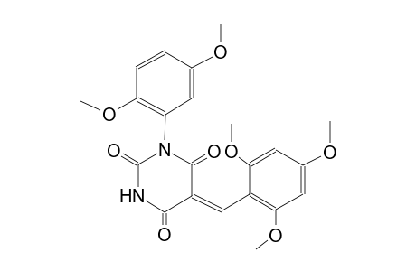 (5Z)-1-(2,5-dimethoxyphenyl)-5-(2,4,6-trimethoxybenzylidene)-2,4,6(1H,3H,5H)-pyrimidinetrione