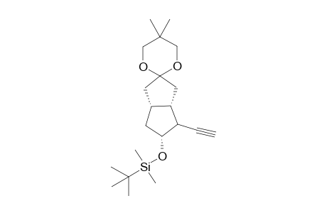 5-(t-Butyldimethylsilyloxy)-{4'-ethynyl-octahydro-5,5-dimethyl)-spiro[1,3-dioxan-2,2(1'H)-pentalene]}
