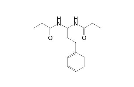 N-[3-phenyl-1-(propanoylamino)propyl]propanamide