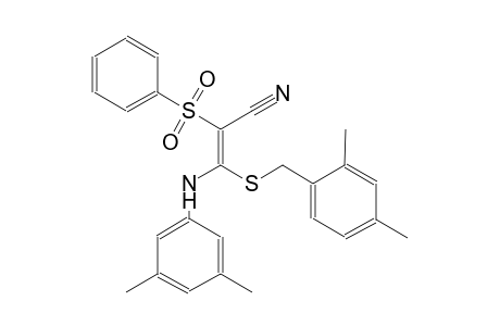 2-propenenitrile, 3-[(3,5-dimethylphenyl)amino]-3-[[(2,4-dimethylphenyl)methyl]thio]-2-(phenylsulfonyl)-, (2E)-