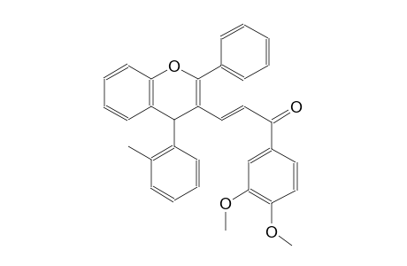 (2E)-1-(3,4-dimethoxyphenyl)-3-[4-(2-methylphenyl)-2-phenyl-4H-chromen-3-yl]-2-propen-1-one