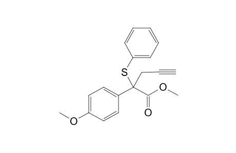 Methyl 2-(p-methoxyphenyl)-2-(phenylthio)pent-4-ynoate