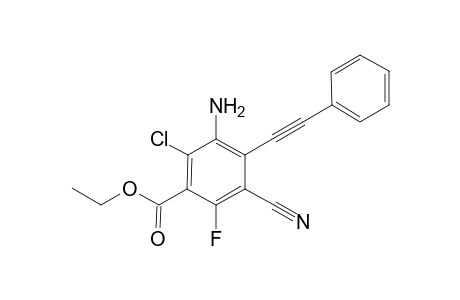 3-Amino-2-chloro-5-cyano-6-fluoro-4-phenylethynyl-benzoic acid ethyl ester