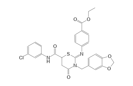 ethyl 4-({(2Z)-3-(1,3-benzodioxol-5-ylmethyl)-6-[(3-chloroanilino)carbonyl]-4-oxotetrahydro-2H-1,3-thiazin-2-ylidene}amino)benzoate