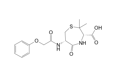 (3S,6S)-2,2-dimethyl-5-oxidanylidene-6-(2-phenoxyethanoylamino)-1,4-thiazepane-3-carboxylic acid