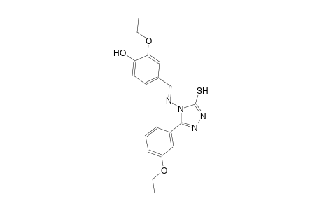 2-ethoxy-4-((E)-{[3-(3-ethoxyphenyl)-5-sulfanyl-4H-1,2,4-triazol-4-yl]imino}methyl)phenol