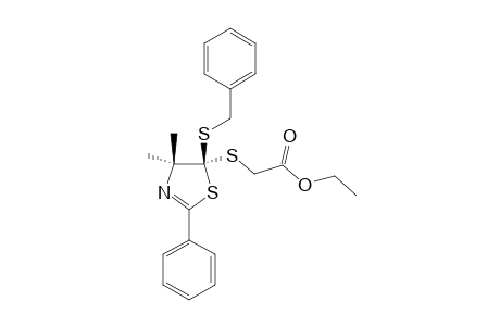 ETHYL-2-{[4,5-DIHYDRO-4,4-DIMETHYL-2-PHENYL-5-(PHENYLMETHYLTHIO)-1,3-THIAZOL-5-YL]-THIO}-ACETATE