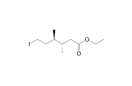 Hexanoic acid, 6-iodo-3,4-dimethyl-, ethyl ester, (R*,S*)-(.+-.)-