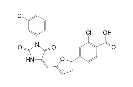 2-chloro-4-(5-{(E)-[1-(3-chlorophenyl)-2,5-dioxo-4-imidazolidinylidene]methyl}-2-furyl)benzoic acid