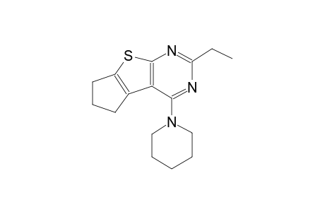 5H-cyclopenta[4,5]thieno[2,3-d]pyrimidine, 2-ethyl-6,7-dihydro-4-(1-piperidinyl)-