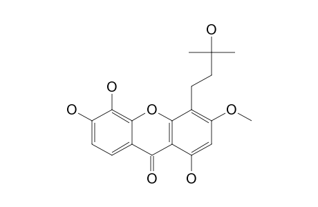 NIGROLINEAXANTHONE_T;1,5,6-TRIHYDROXY-3-METHOXY-4-(3-HYDROXY-3-METHYLBUTYL)-XANTHONE
