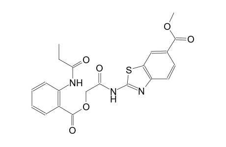 6-benzothiazolecarboxylic acid, 2-[[[[2-[(1-oxopropyl)amino]benzoyl]oxy]acetyl]amino]-, methyl ester