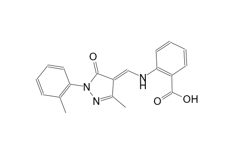 benzoic acid, 2-[[(E)-[1,5-dihydro-3-methyl-1-(2-methylphenyl)-5-oxo-4H-pyrazol-4-ylidene]methyl]amino]-