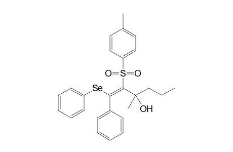 (Z)-3-methyl-1-phenyl-1-(phenylseleno)-2-tosyl-hex-1-en-3-ol