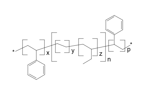 Polystyrene-b-poly(ethylene-co-ethylethylene)-b-polystyrene, 14% styrene units