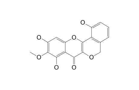 IRISOID-A;1,8,10-TRIHYDROXY-9-METHOXY-[1]-BENZOPYRANO-[3,2-C]-[2]-BENZOPYRAN-7(5H)-ONE