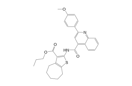 4H-cyclohepta[b]thiophene-3-carboxylic acid, 5,6,7,8-tetrahydro-2-[[[2-(4-methoxyphenyl)-4-quinolinyl]carbonyl]amino]-, propyl ester