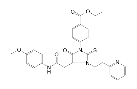 benzoic acid, 4-[4-[2-[(4-methoxyphenyl)amino]-2-oxoethyl]-5-oxo-3-[2-(2-pyridinyl)ethyl]-2-thioxo-1-imidazolidinyl]-, ethyl ester