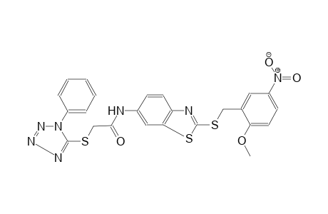 acetamide, N-[2-[[(2-methoxy-5-nitrophenyl)methyl]thio]-6-benzothiazolyl]-2-[(1-phenyl-1H-tetrazol-5-yl)thio]-